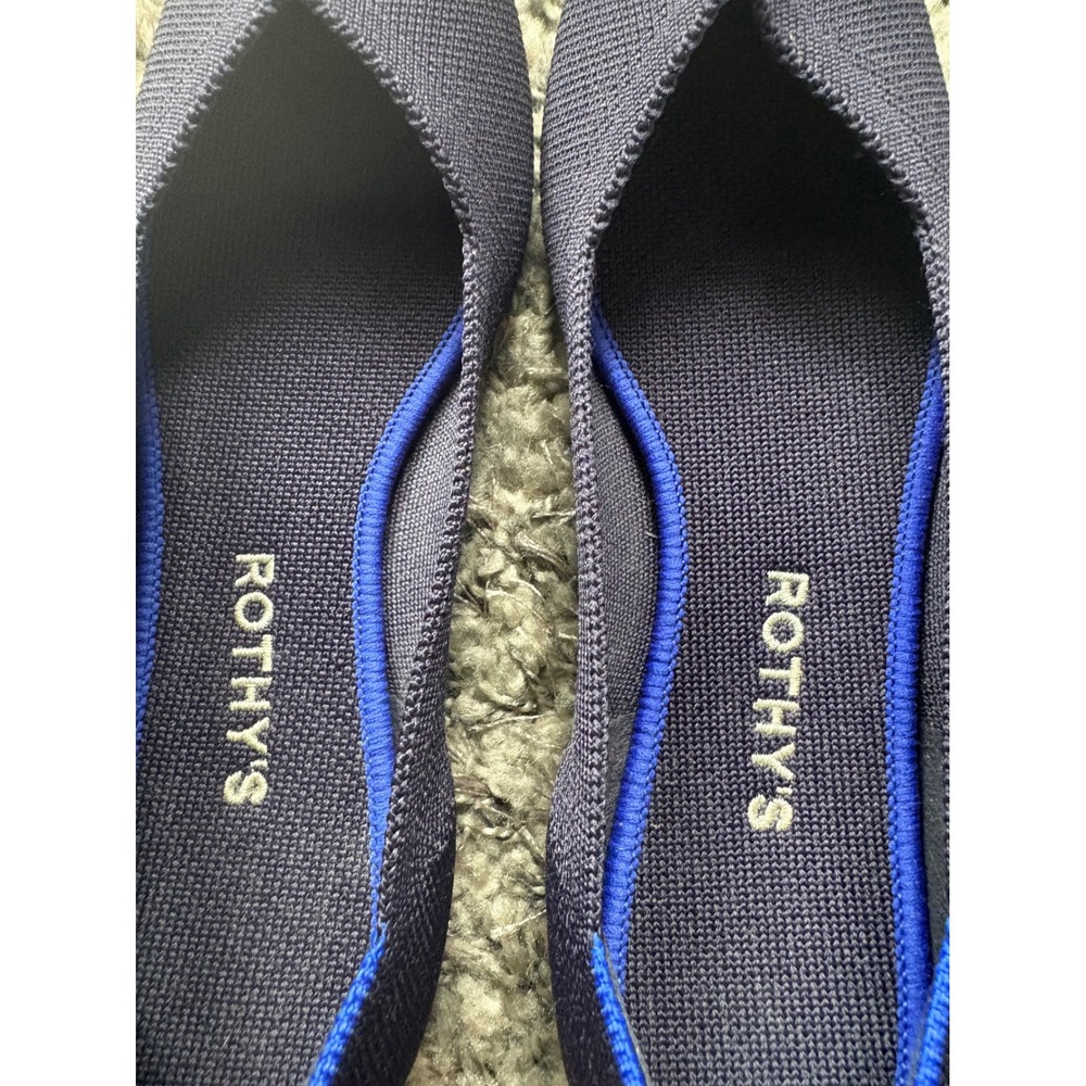 Rothy's The Point Navy Blue Knit Pointed Toe Flats Size 9 - Picture 3 of 7
